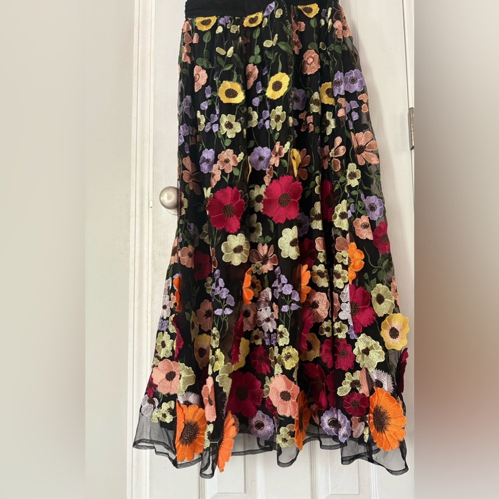 Just Me Black Floral Midi Dress - Picture 6 of 9